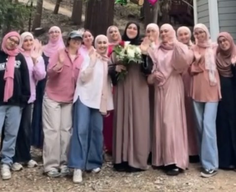 Sisters in pink at the 2025 Seeking Sakinah retreat